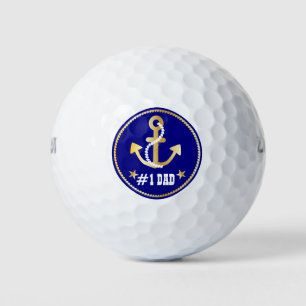 Gold Anker Nummer 1 Vater Nautischer Vatertag Golfball