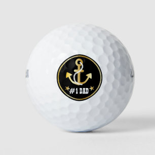 Gold Anker Nummer 1 Vater Nautischer Vatertag Golfball