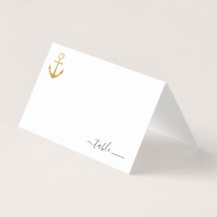 Gold Anker Platzkarte mit Beach Spenden Gedicht Visitenkarten