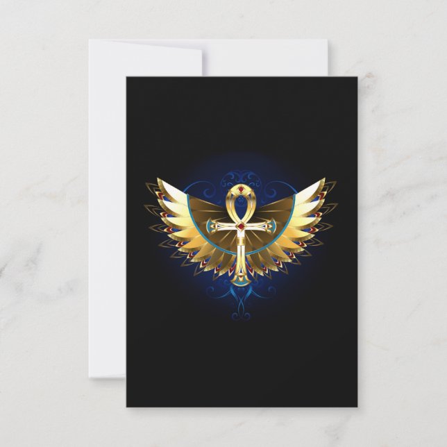 Gold Ankh mit Wings (Vorderseite)