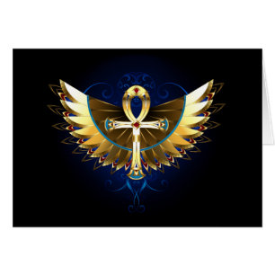 Gold Ankh mit Wings