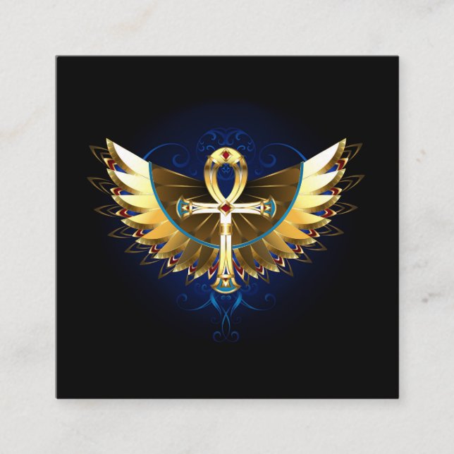Gold Ankh mit Wings Begleitkarte (Vorderseite)
