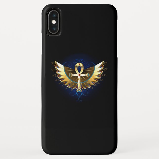 Gold Ankh mit Wings Case-Mate iPhone Hülle (Rückseite)