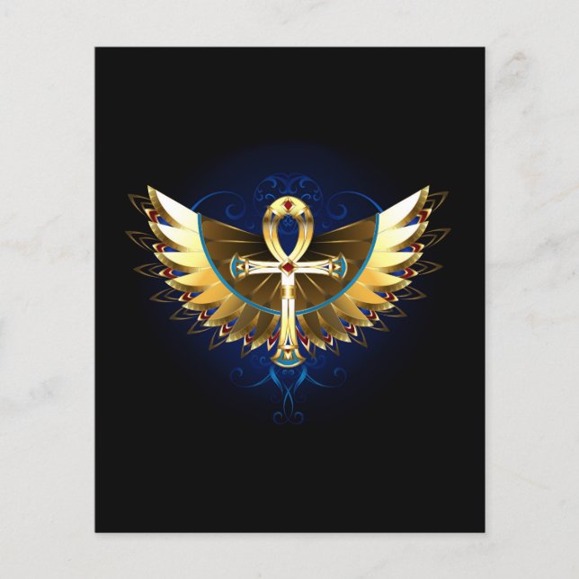 Gold Ankh mit Wings Flyer (Vorne)