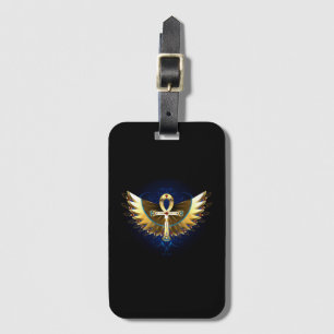 Gold Ankh mit Wings Gepäckanhänger