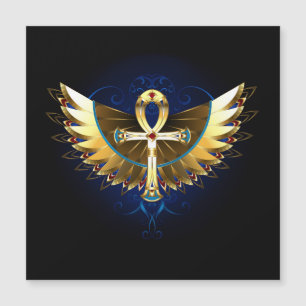 Gold Ankh mit Wings Magnetkarte