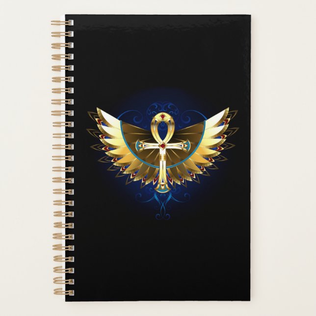 Gold Ankh mit Wings Planer (Vorderseite)
