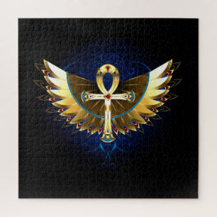 Gold Ankh mit Wings Puzzle