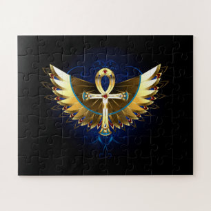 Gold Ankh mit Wings Puzzle