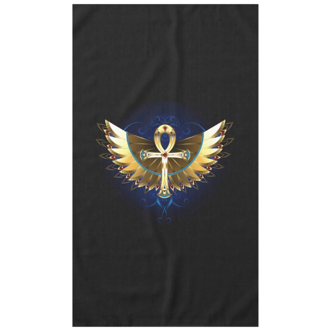 Gold Ankh mit Wings Tischdecke (Vorderseite)