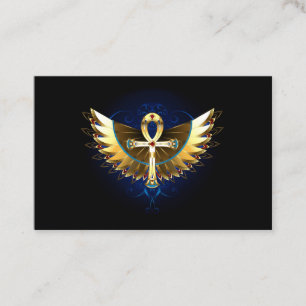 Gold Ankh mit Wings Visitenkarte