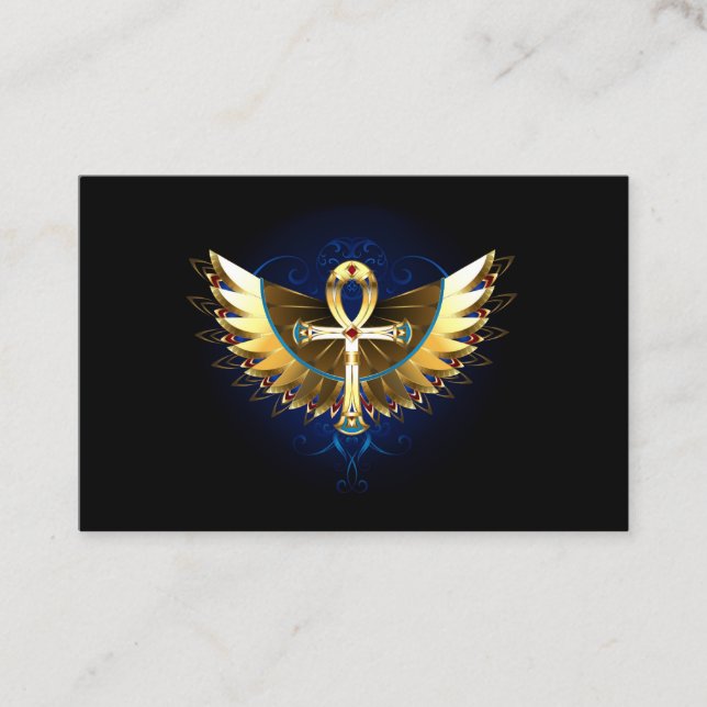 Gold Ankh mit Wings Visitenkarte (Vorderseite)