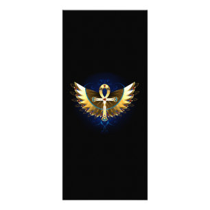 Gold Ankh mit Wings Werbekarte