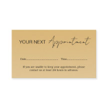 Gold Appointment Card