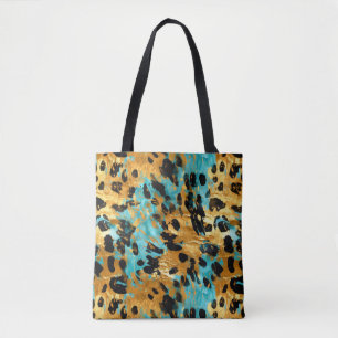 Gold Aqua Black Leopard