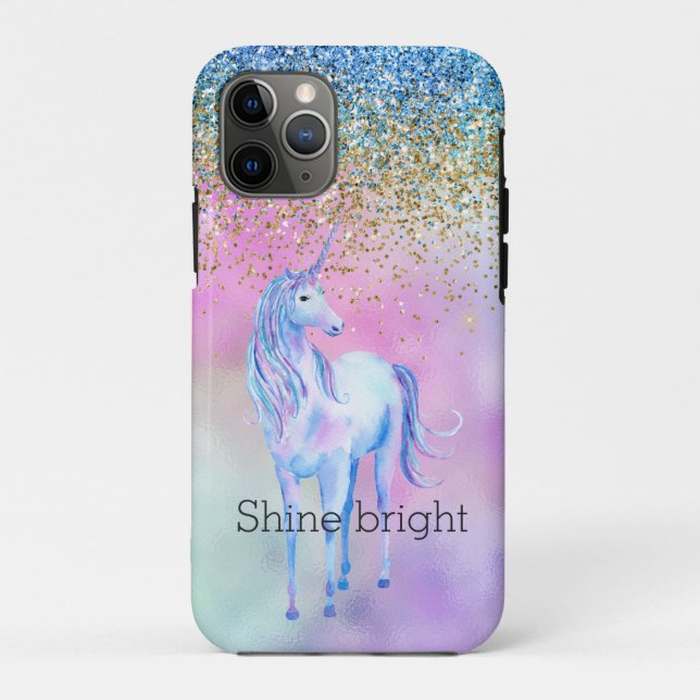 Gold Aqua Glitter Purple Unicorn Sparkle        Case-Mate iPhone Hülle (Rückseite)