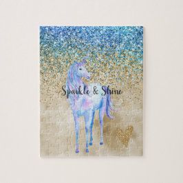 Gold Aqua Lila Glitzer Sparkone Puzzle