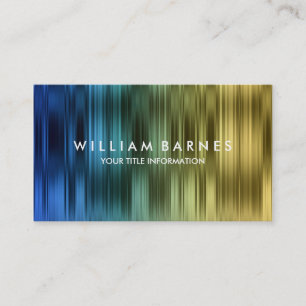 Gold Aquamarin Blue Strips Business Card Visitenkarte