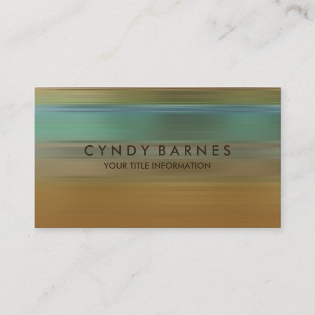 Gold Aquamarine Green Strip Business Card Visitenkarte (Vorderseite)