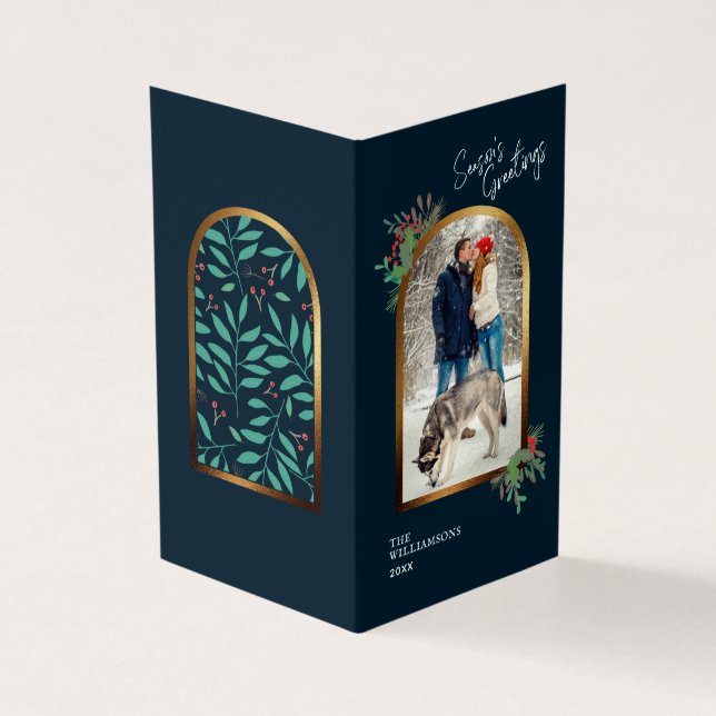 Gold Arch Custom Foto Frohe Festtage Weihnachten (Vorderseite)