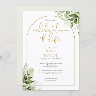 Gold Arch Greeneration Beerdigung des Lebens Einladung