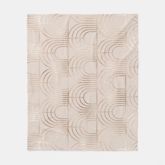 Gold Arch Tiles Art Deco. Fleecedecke (Vorderseite)