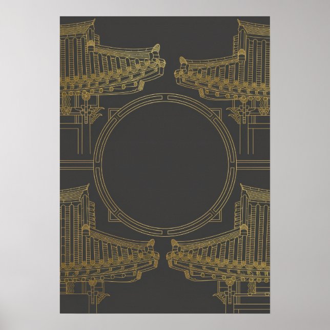 Gold Art Deco Architektur Poster (Vorne)
