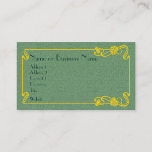 Gold Art Deco Border on Green Visitenkarte