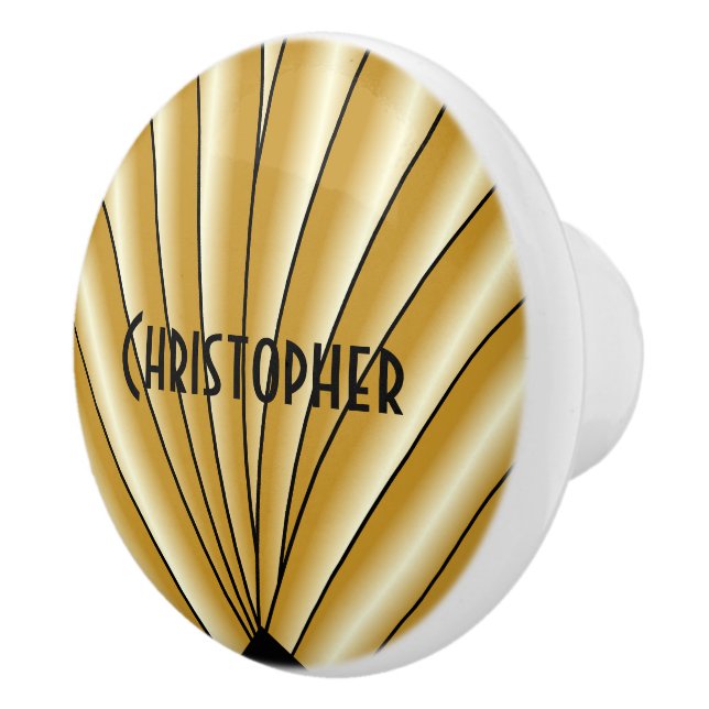 Gold Art Deco Design Keramikknauf (Rechts)