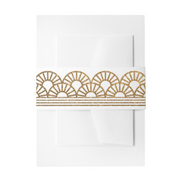 Gold Art Deco Fan Einladung Bauch Band