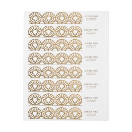 Gold Art Deco Fan Envelope Address Wrap Label