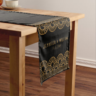 Gold Art Deco Fan Gatsby Wedding Table Runner Kurzer Tischläufer