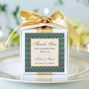 Gold Art Deco Floral Return Geschenk Gefallen Etiketten