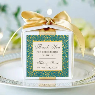 Gold Art Deco Floral Return Geschenk Gefallen Etiketten