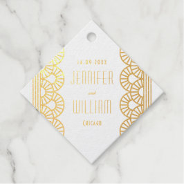 Gold Art Deco Gatsby Style Custom Wedding Geschenkanhänger