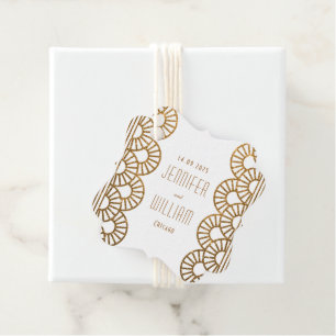Gold Art Deco Gatsby Style Wedding Geschenkanhänger