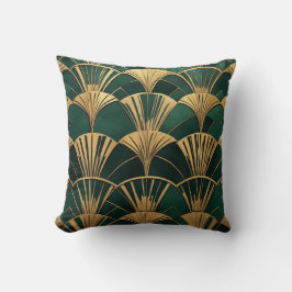 Gold Art Deco Lüftermuster Muster Pillow Kissen