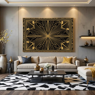Gold Art Deco Luxus Kunst Poster