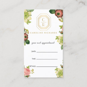 Gold Art Deco Monogram Vintag Florals Termin