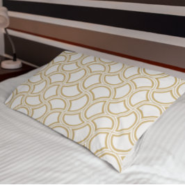 Gold Art Deco Muster auf Weiß Kissenbezug