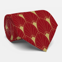 Gold Art Deco Muster und tiefer roter Hintergrund