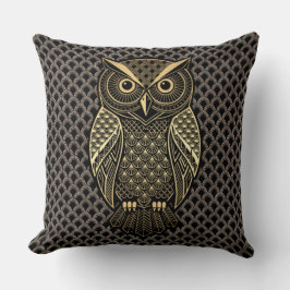 Gold Art Deco Owl Kissen
