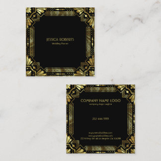 Gold Art Deco-Rahmen Quadratische Visitenkarte