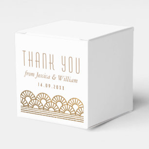 Gold Art Deco Wedding Reception Gästebuch Geschenkschachtel