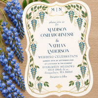 Gold Art Nouveau Blaue Wisteria-Hochzeit