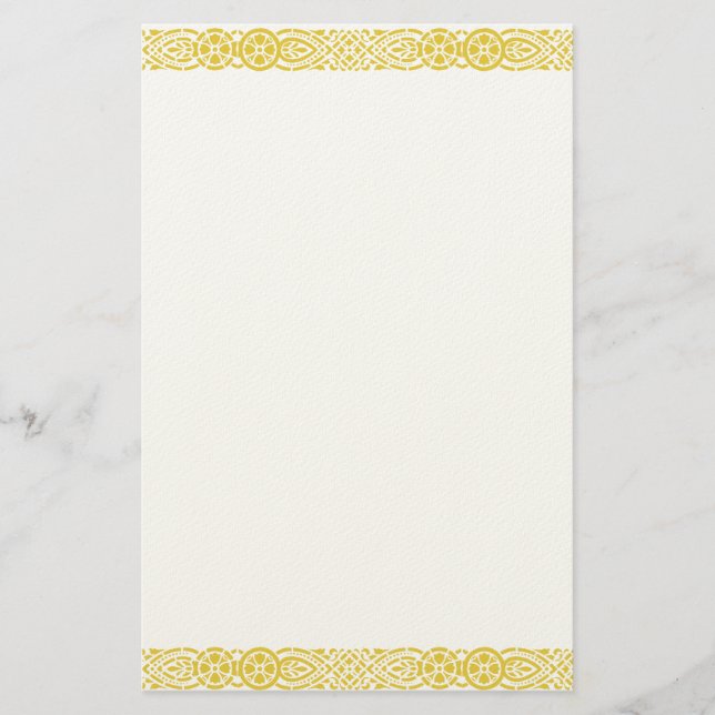Gold Art Nouveau Filigree Stationery Briefpapier (Vorderseite)