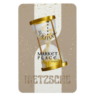 Gold Art Nouveau Introvert Philosophie Zitat Magnet