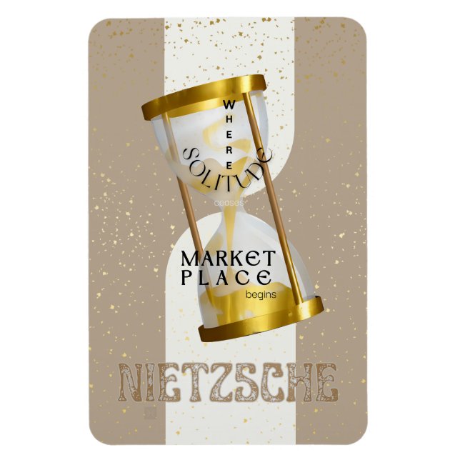 Gold Art Nouveau Introvert Philosophie Zitat Magnet (Vertikal)