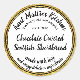 Gold Artisan handgefertigte Gourmet Food Label Runder Aufkleber