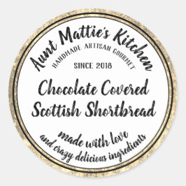 Gold Artisan handgefertigte Gourmet Food Label Runder Aufkleber